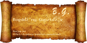 Bogdány Gusztáv névjegykártya