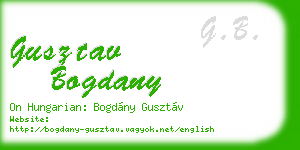 gusztav bogdany business card
